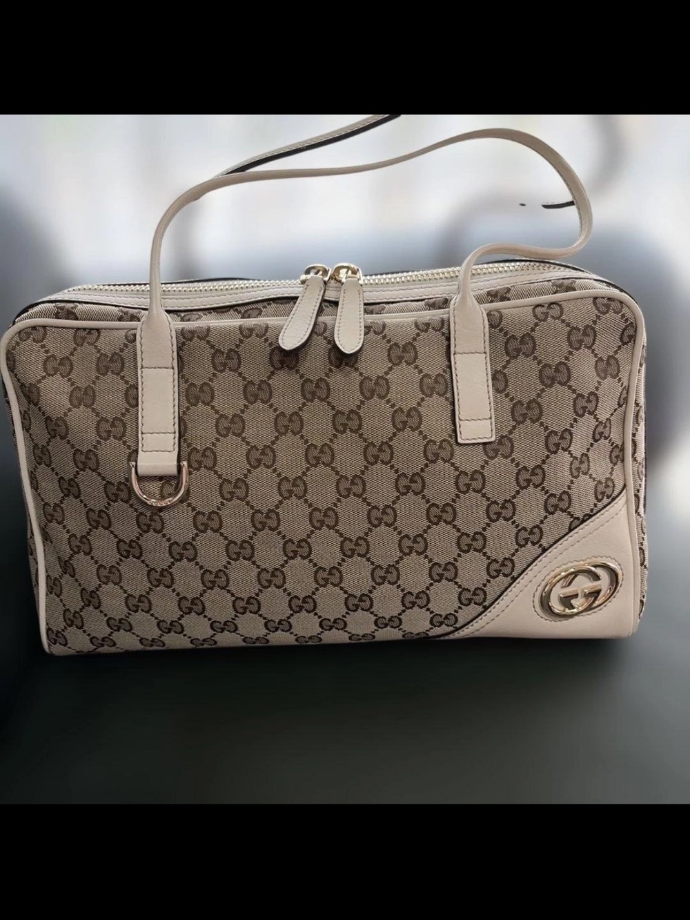 Gucci Beige GG Supreme Canvas Top-Handle Bag